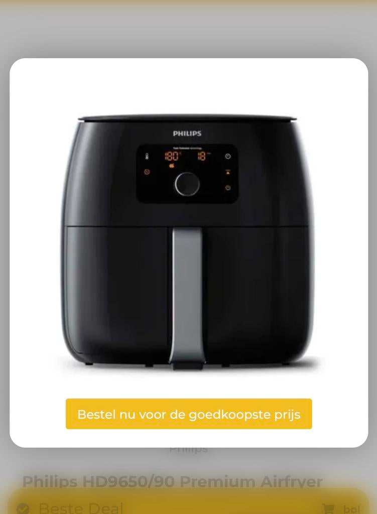 Philips airfryer HD9650/90, Ophalen of Verzenden, Zo goed als nieuw, Airfryer XL