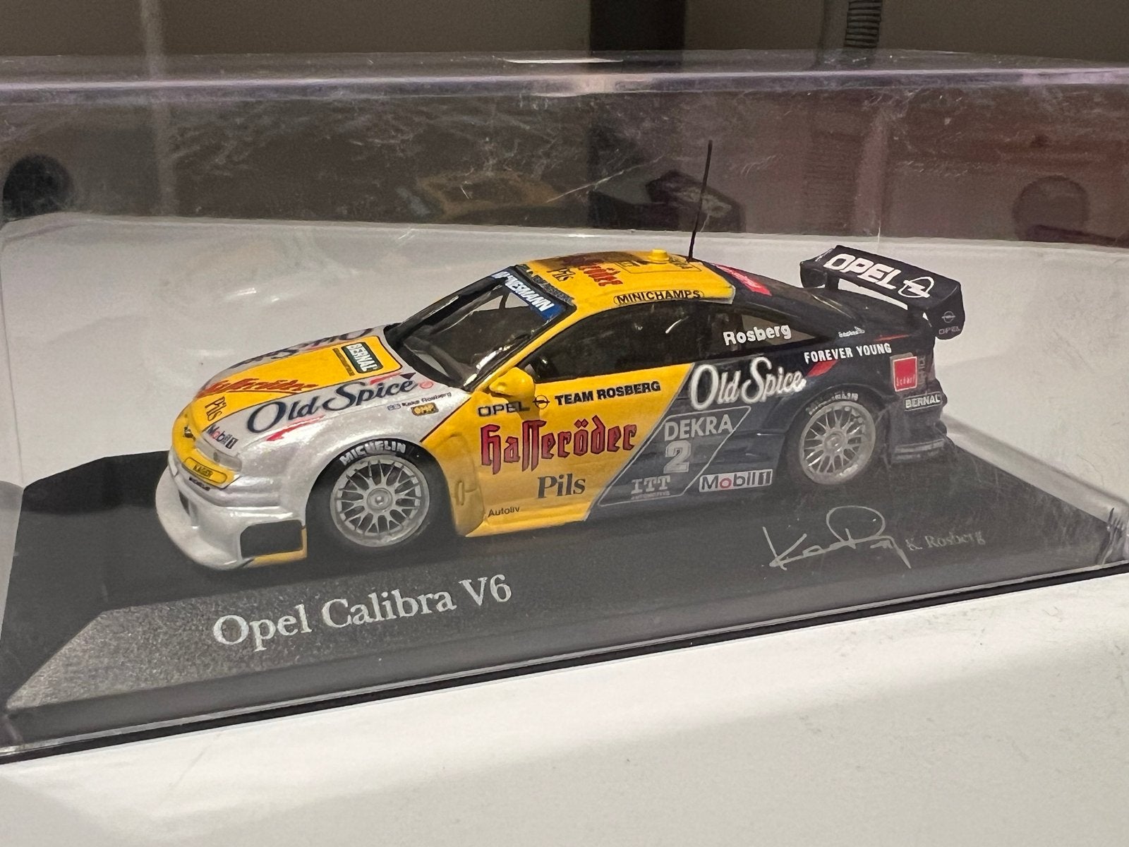 Minichamps Opel Calibra V6 DTM K. Rosberg 1:43, Ophalen of Verzenden, Zo goed als nieuw, Auto, MiniChamps