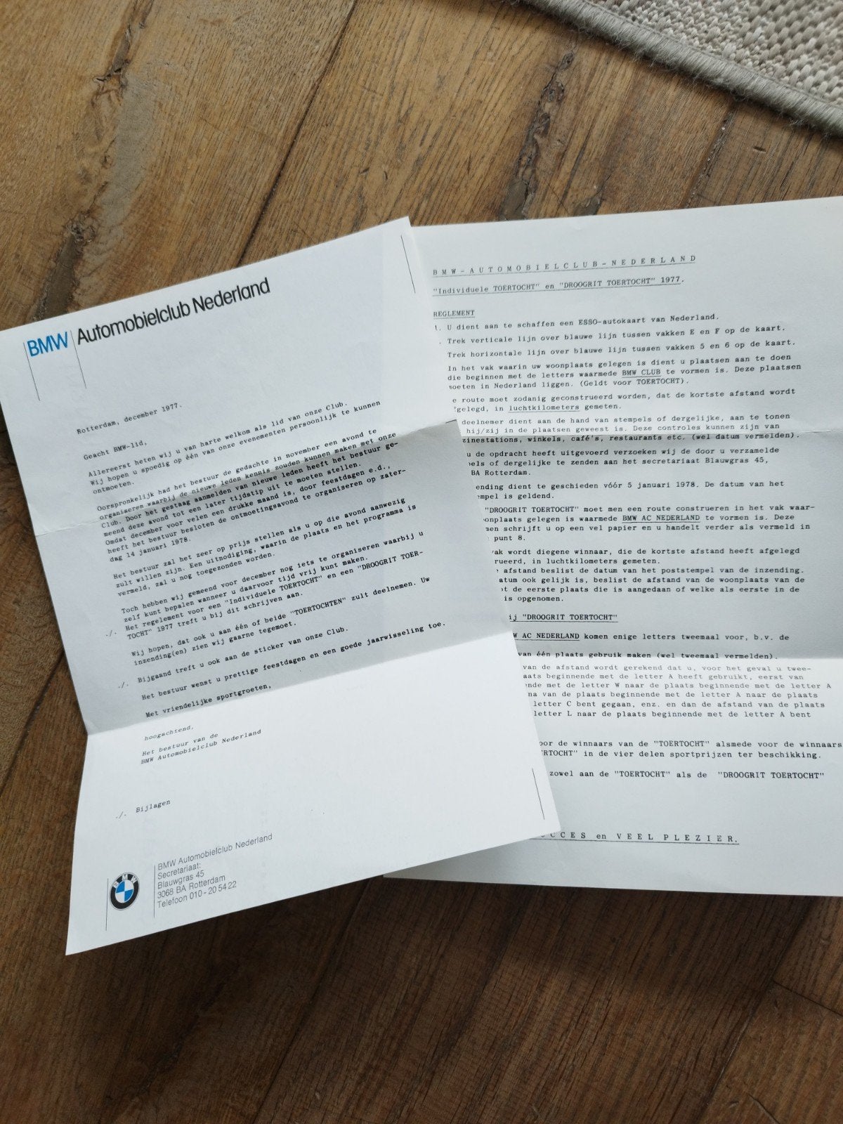 BMW Automobiel Club Brief Toertocht 1977, Ophalen of Verzenden, Zo goed als nieuw, BMW, Bmw automobiel club
