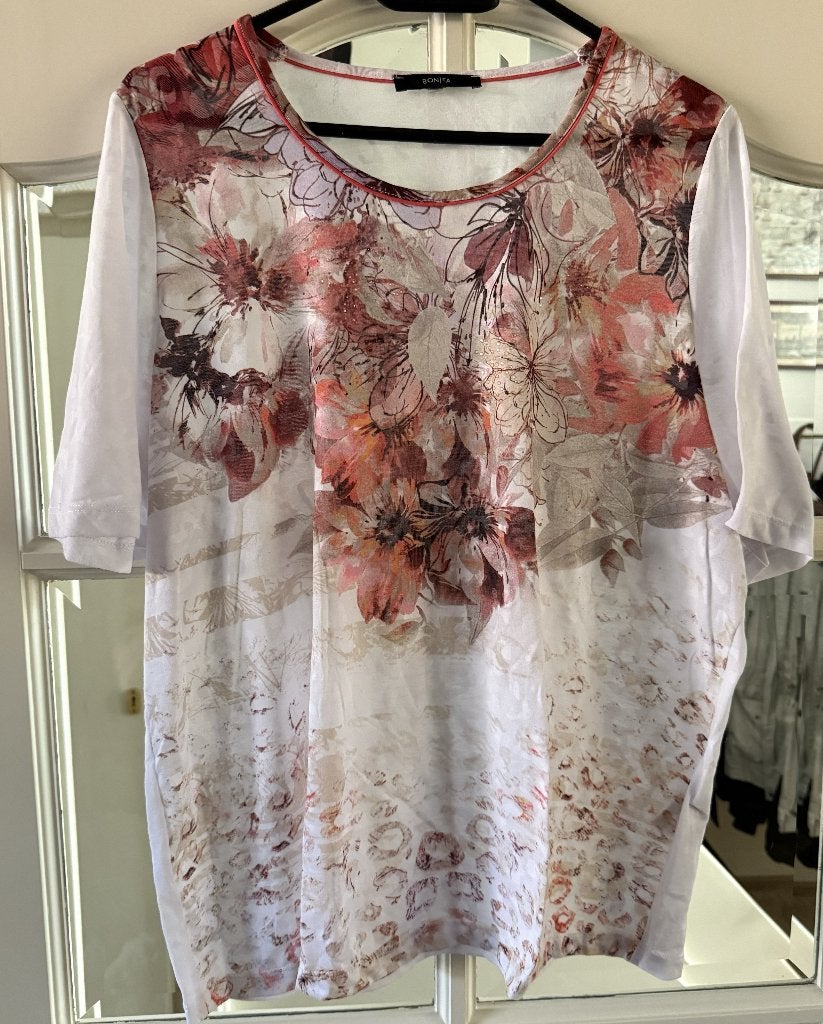 Bonita t-shirt wit met bloemen maat XXL, Wit, Maat 46/48 (XL) of groter, Bonita, Ophalen of Verzenden