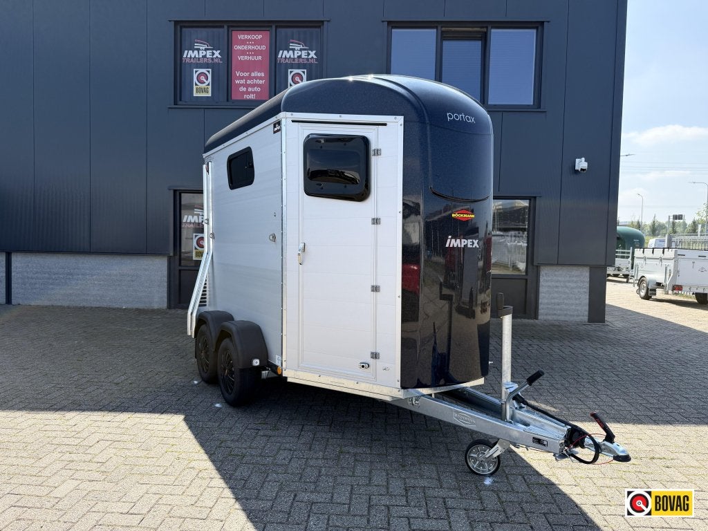 Bij Impex Bockmann Portax 2-prds alu met zadelkamer 2026, Dieren en Toebehoren, Nieuw, Aluminium, 2-paards trailer