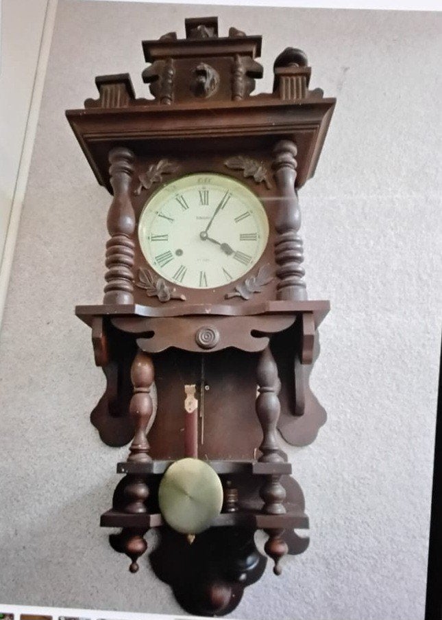 Antieke Meteo wandklok - 31 Day uurwerk (sleutel ontbreekt), Antiek en Kunst, Ophalen