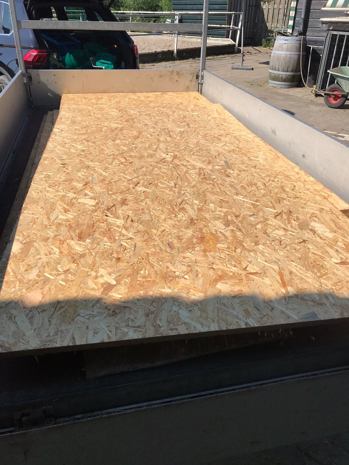 Constructieplaat osb 2 zijige tong en groef  2440/1220 18mm, Ophalen, Zo goed als nieuw, Hout