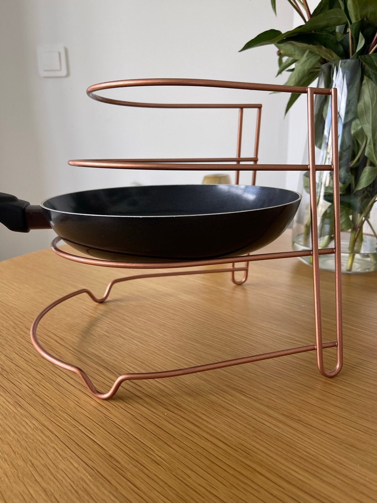 Pannenrek koperkleurig/pan holder organizer, Ophalen, Gebruikt, Overige materialen, Overige typen