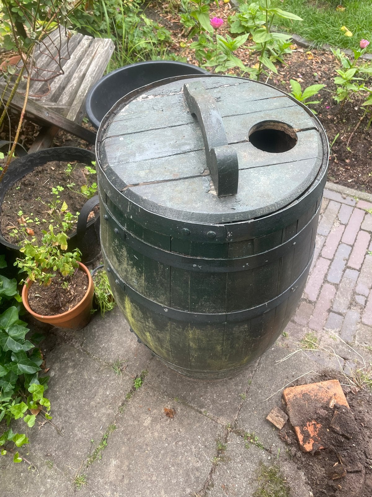 Houten wijnvat decoratief, Antiek en Kunst, Ophalen