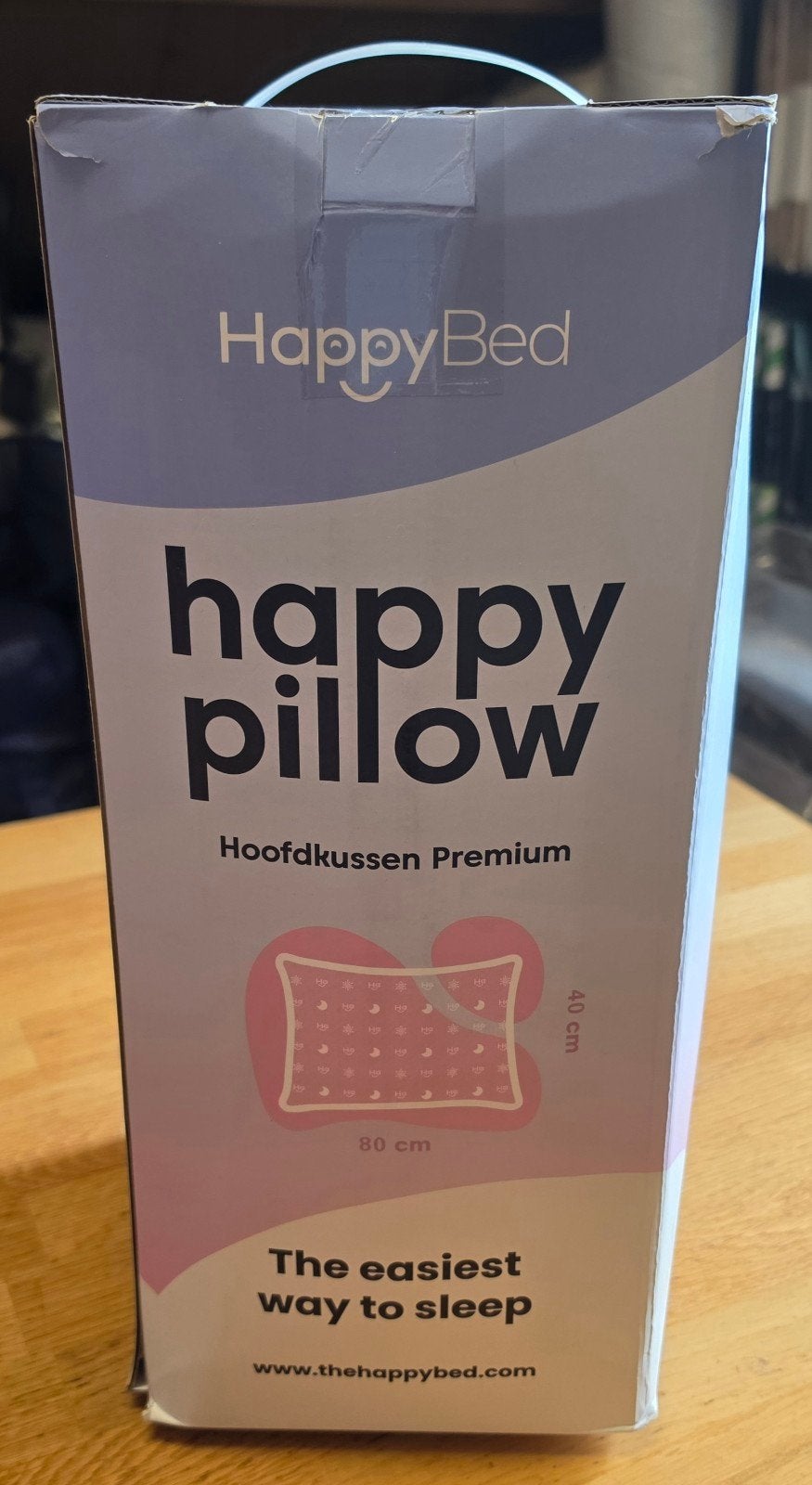 HappyBed Happy Pillow Hoofdkussen Premium 80x40 cm, Overige maten, Wit, Nieuw, Ophalen of Verzenden