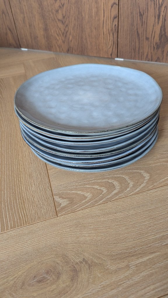 Xenos Toscane dinerborden lichtblauw (8x), Huis en Inrichting, Keuken | Servies, Ophalen, Zo goed als nieuw, Overige stijlen, Bord(en)