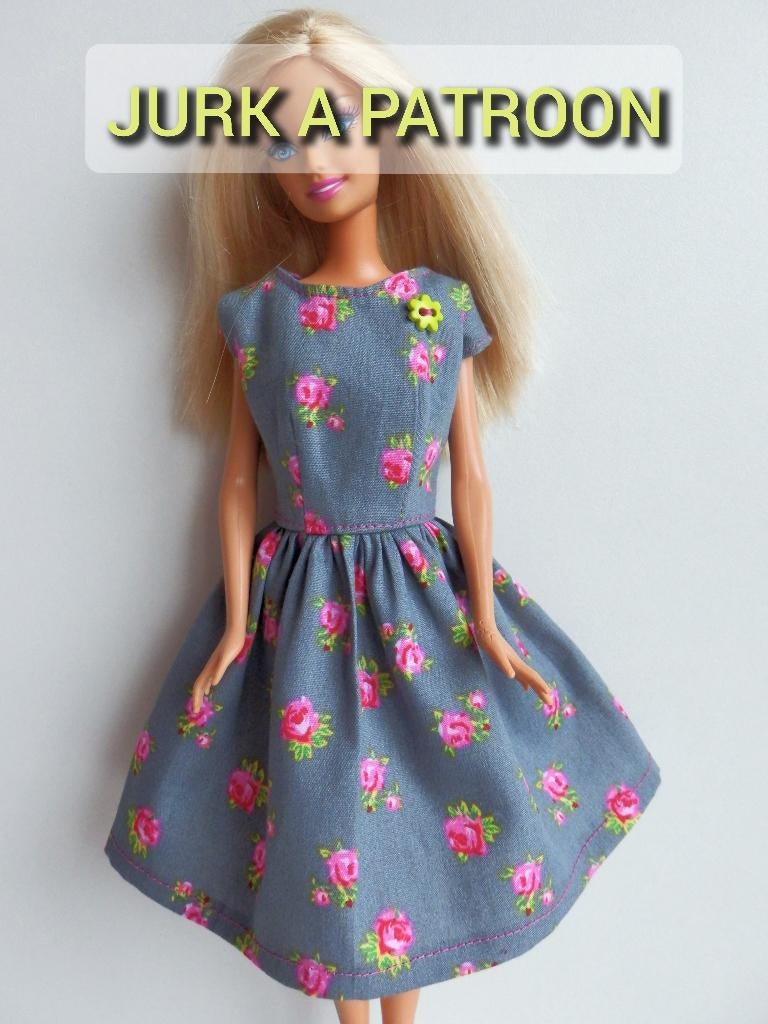 Naaipatroon barbiekleertjes - jurk A + stofjes, Ophalen, Nieuw, Barbie