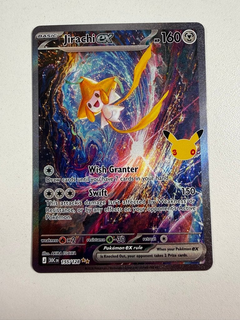 155/128 Jirachi EX 30th Celebration Pokemon Kaart, Ophalen of Verzenden, Nieuw, Losse kaart