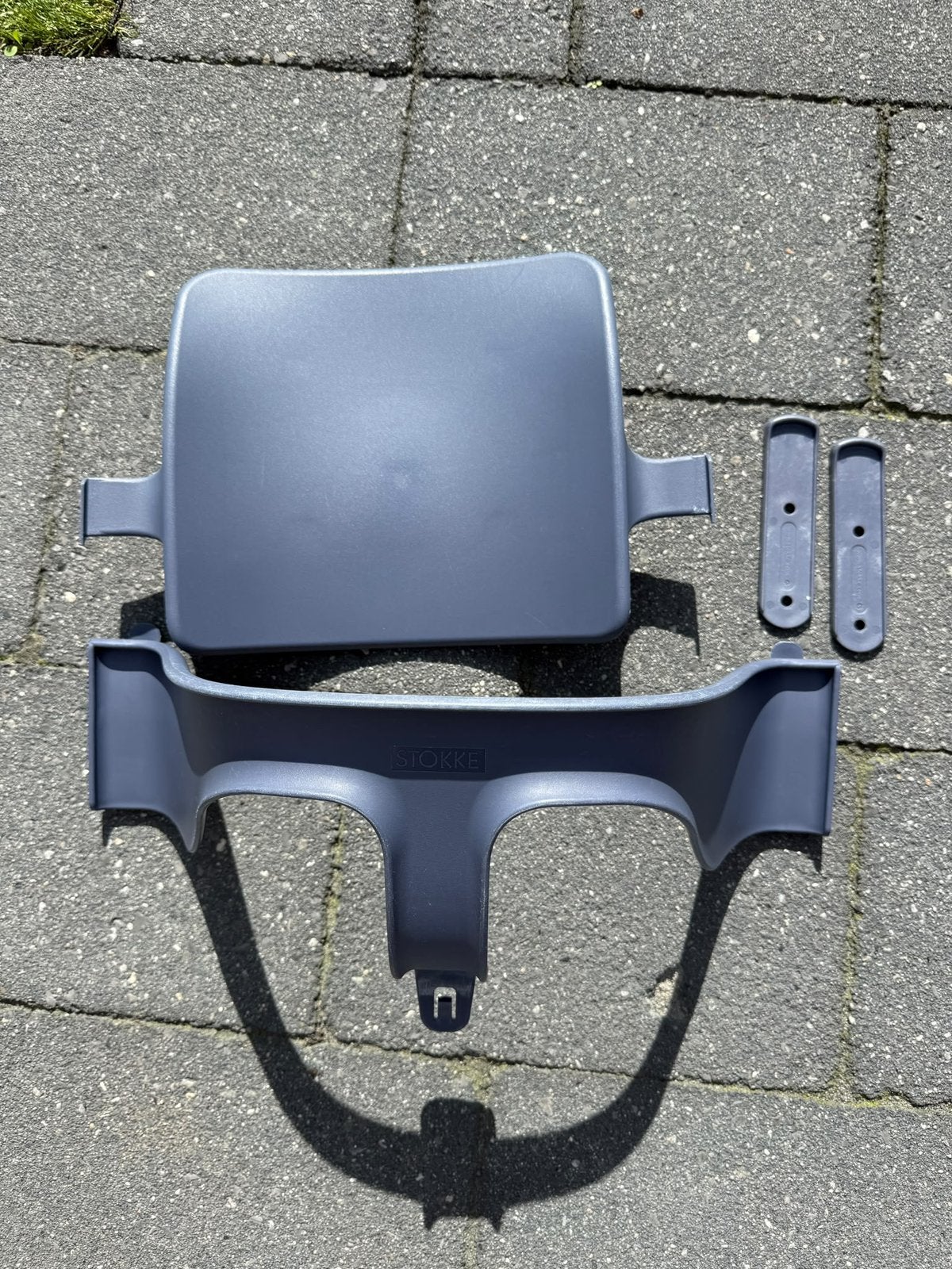 Stokke tripp trapp babyset blauw v2 triptrap verkleiner, Kinderen en Baby's, Ophalen of Verzenden, Gebruikt, Meegroeistoel, Stoelverkleiner
