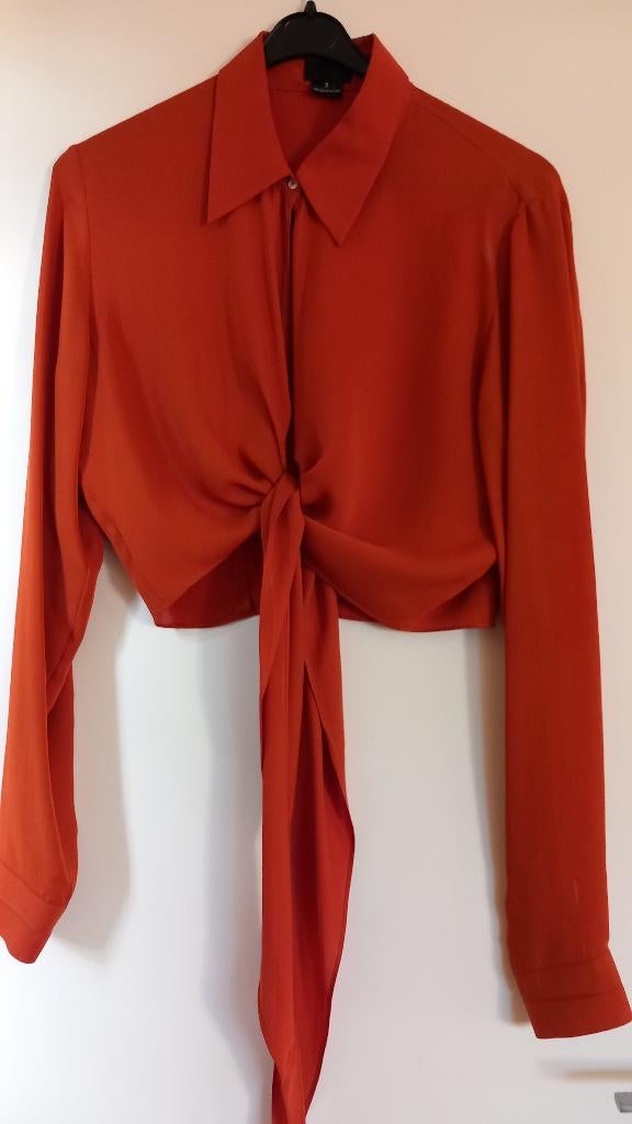 CHINE Belgian design: zijden koraal bloes, Maat 38/40 (M), Oranje, Ophalen of Verzenden, Zo goed als nieuw