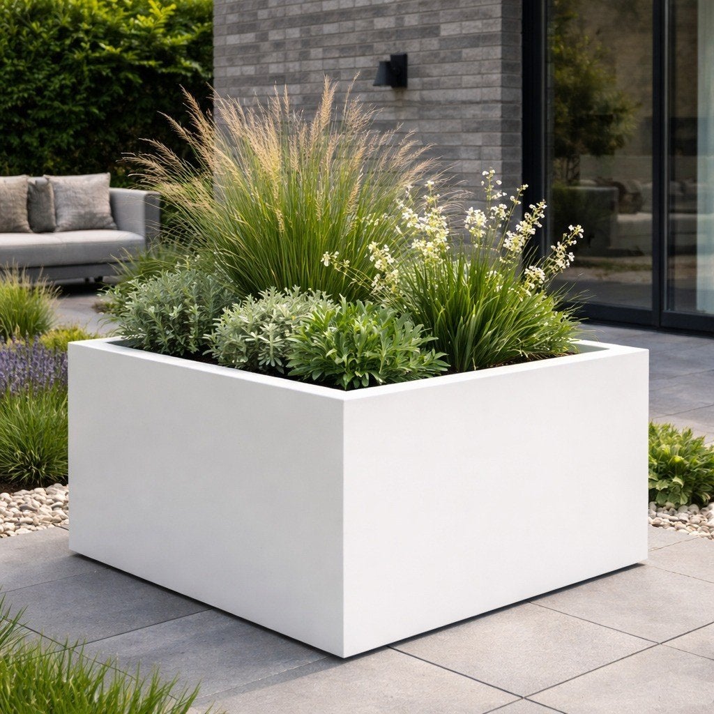 Nieuwe bloembak met poedercoating, Tuin en Terras, Ophalen, Nieuw, Metaal