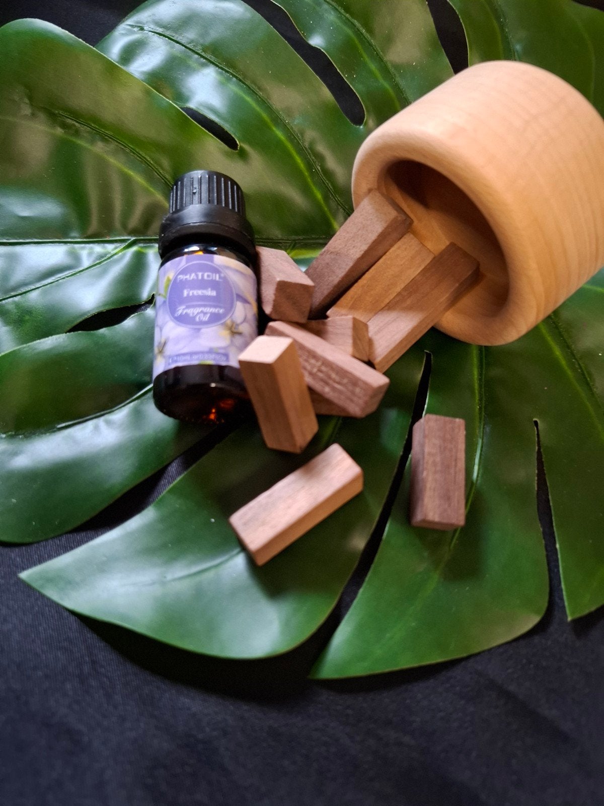 Houten aroma diffuser incl etherische olie, Ophalen of Verzenden, Nieuw, Bruin, Hout