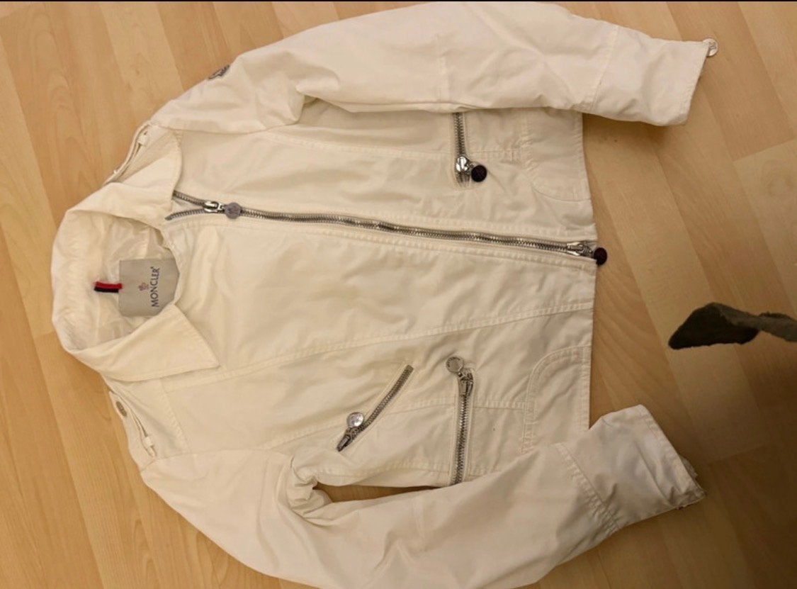Moncler dames jas maat 2 (S), Verzenden, Gedragen, Maat 36 (S), Wit