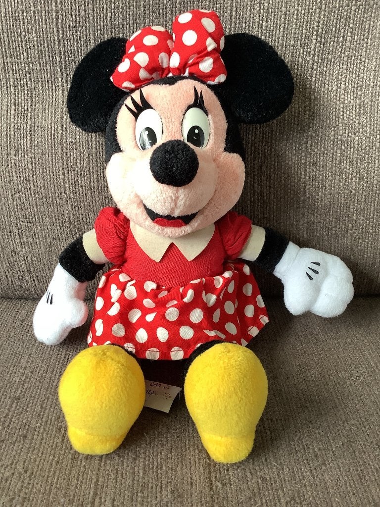 Minnie Mouse knuffel rode jurk witte stippen 29 cm 4 euro, Ophalen of Verzenden, Zo goed als nieuw, Overige typen