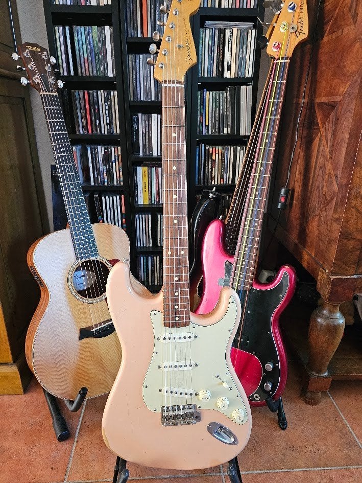 Fender Stratocaster met Yngwie Malmsteen pickups, Ophalen of Verzenden, Gebruikt, Solid body, Fender
