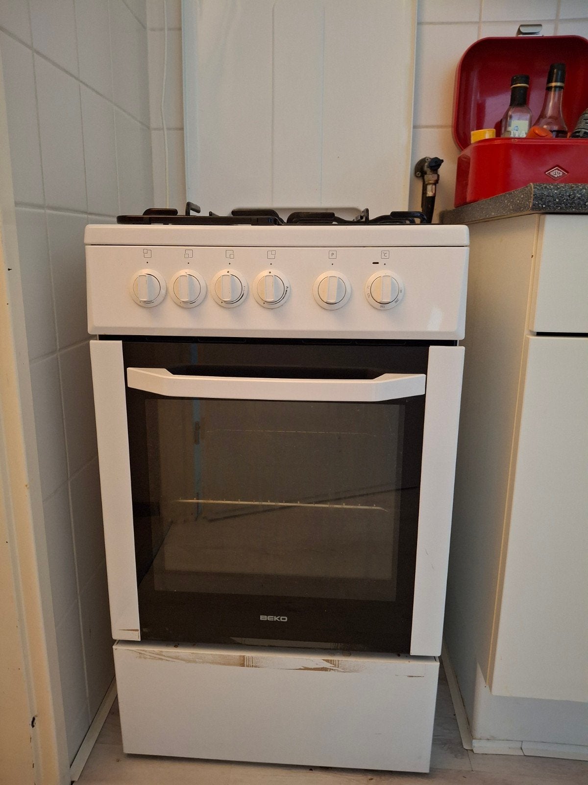 gasfornuis met oven, Witgoed en Apparatuur, Ophalen, Gebruikt, 4 kookzones, Gas