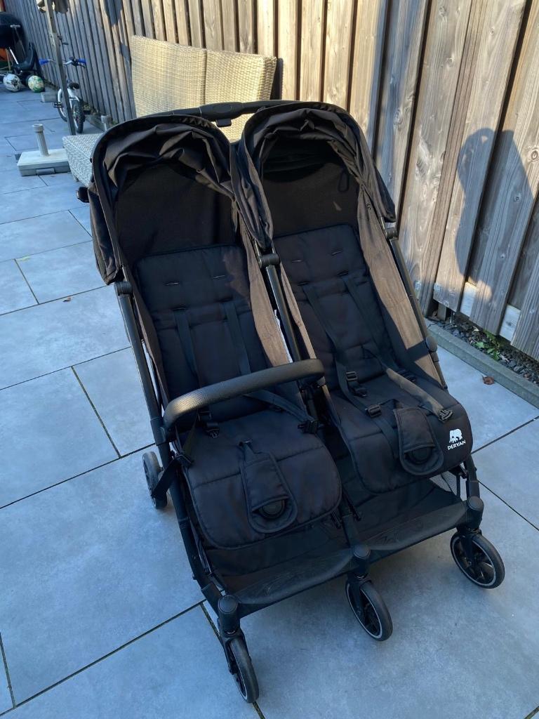 Deryan rolo x2 Duo buggy, Ophalen, Zo goed als nieuw, Overige merken, Verstelbare rugleuning