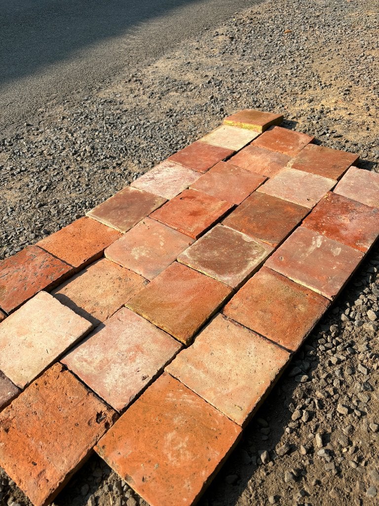Lot Antieke terracotta tegels. Voor info BELLEN 0474220705, Ophalen