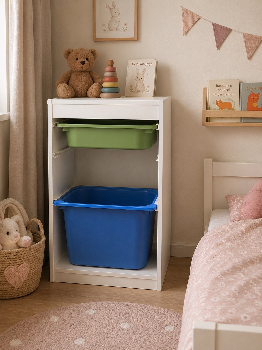 IKEA Trofast kast met 2 opbergbakken, Ophalen, Gebruikt, Minder dan 50 cm, 90 tot 105 cm