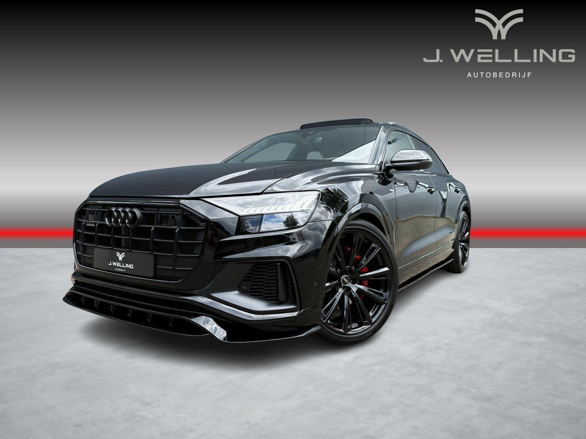 Audi Q8 55 TFSI e quattro pano tr.hk Matrix B&O, Auto's, Automaat, Gebruikt, Euro 6, 2995 cc