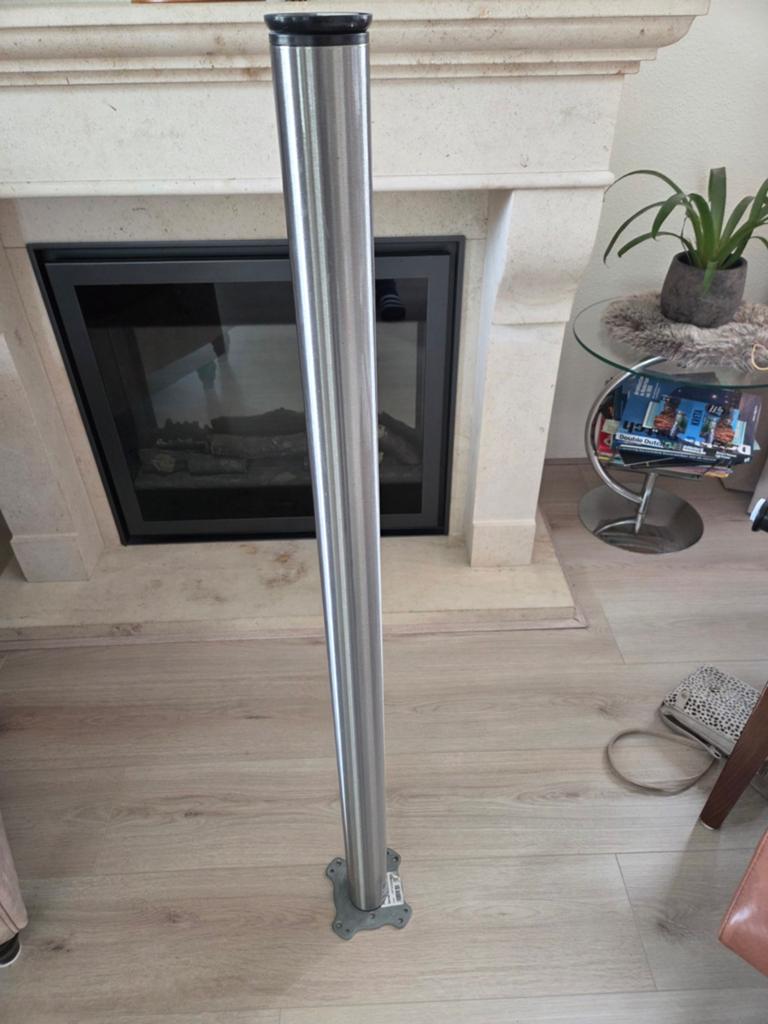 Tafelpoot RVS Look - Verstelbaar, Huis en Inrichting, Tafelonderdelen, Ophalen, Tafelpoot, Minder dan 50 cm, Gebruikt