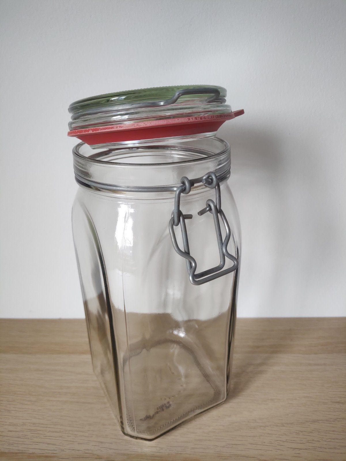 Glazen voorraadpot met beugelsluiting 1,5L, Ophalen, Voorraadpot, Overige merken, Glas