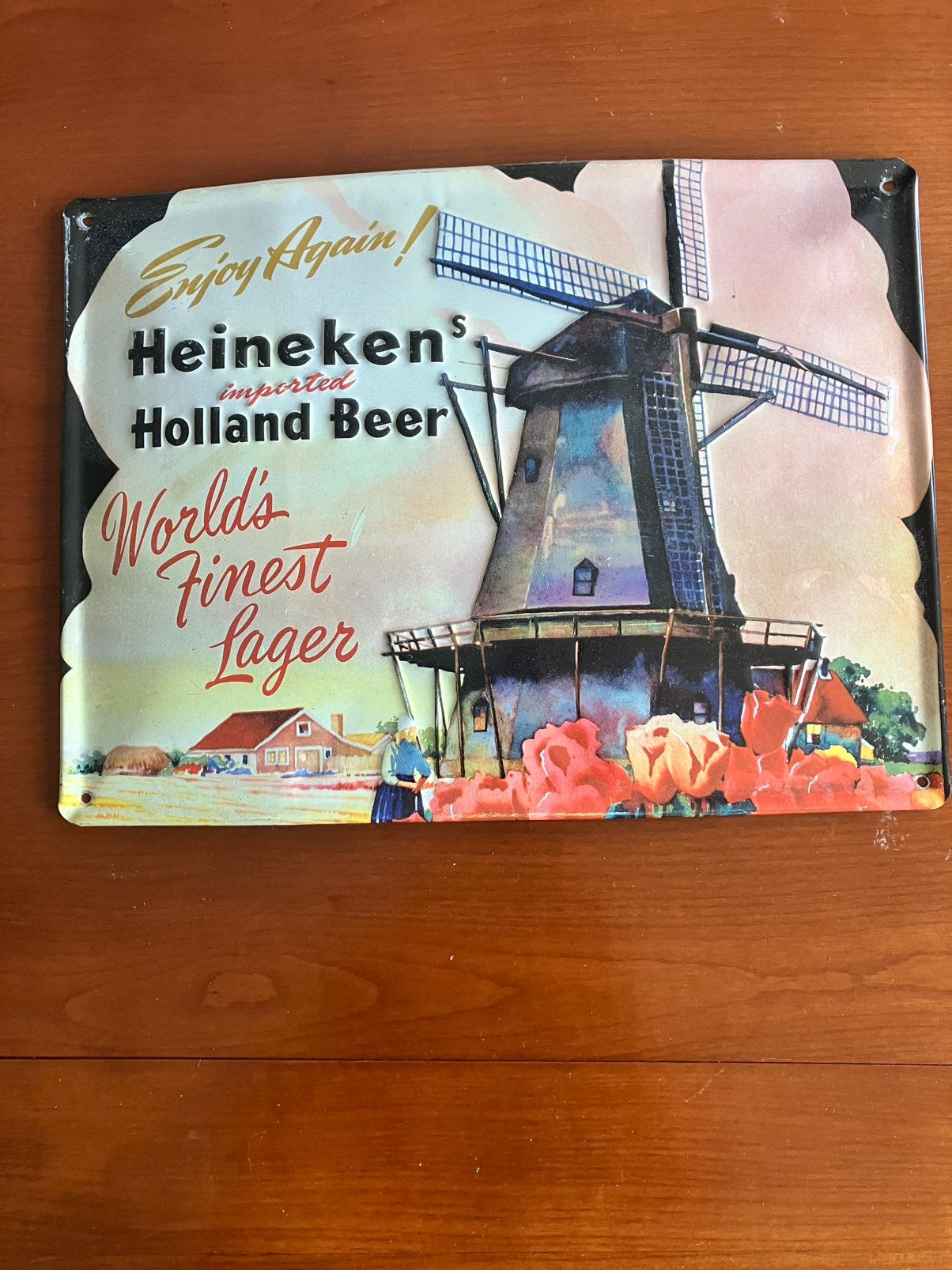 Orgineel Heinekenbord met relief, Verzamelen, Merken en Reclamevoorwerpen, Ophalen, Zo goed als nieuw, Reclamebord