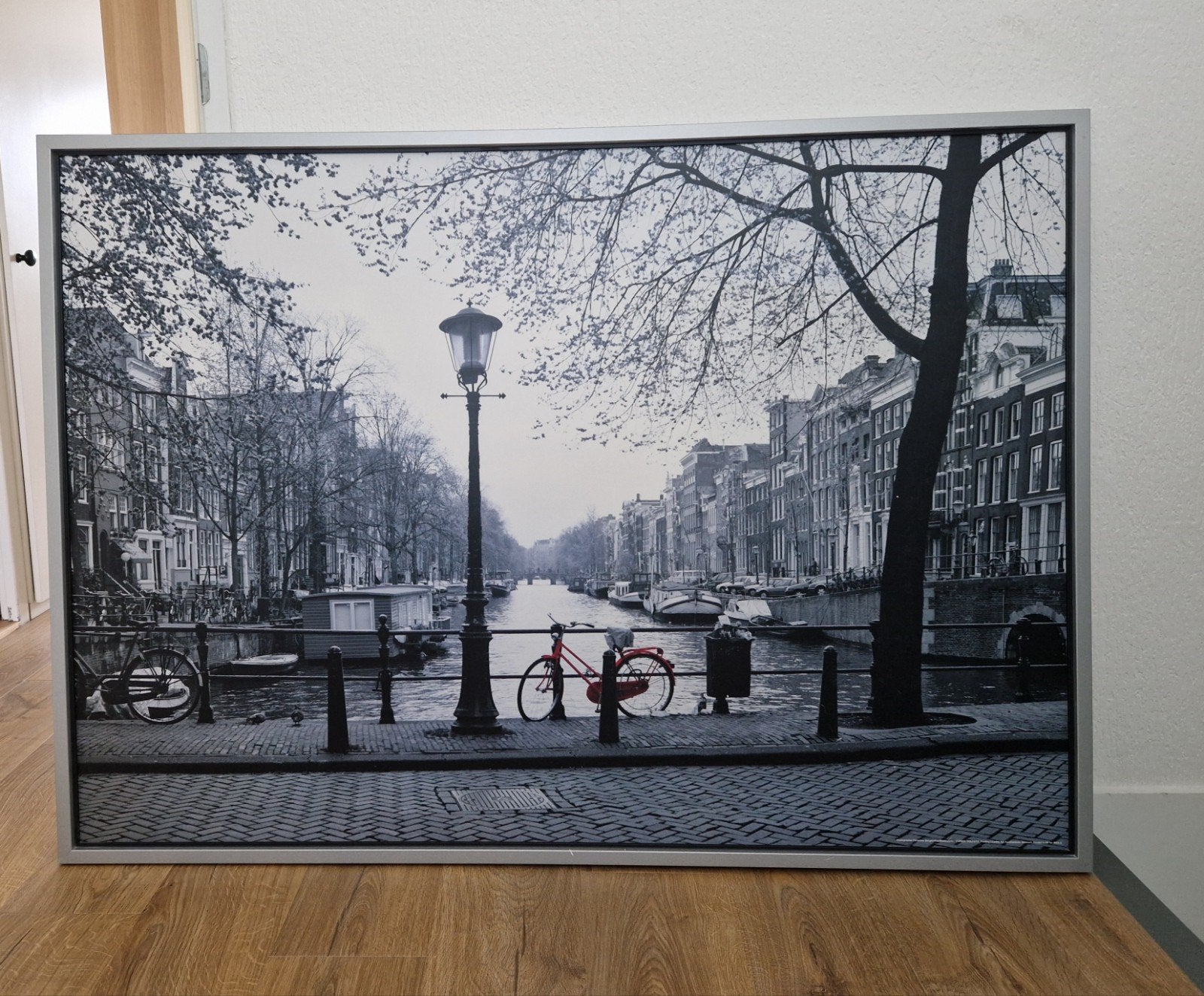 Ikea Amsterdam grachten print met rode fiets, Ophalen, 50 – 75, Gebruikt, Print