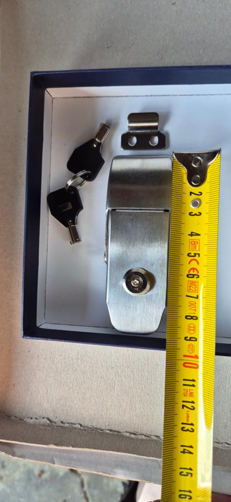 Luiksluiting met slot, geborsteld RVS 316 met veer, Ophalen of Verzenden