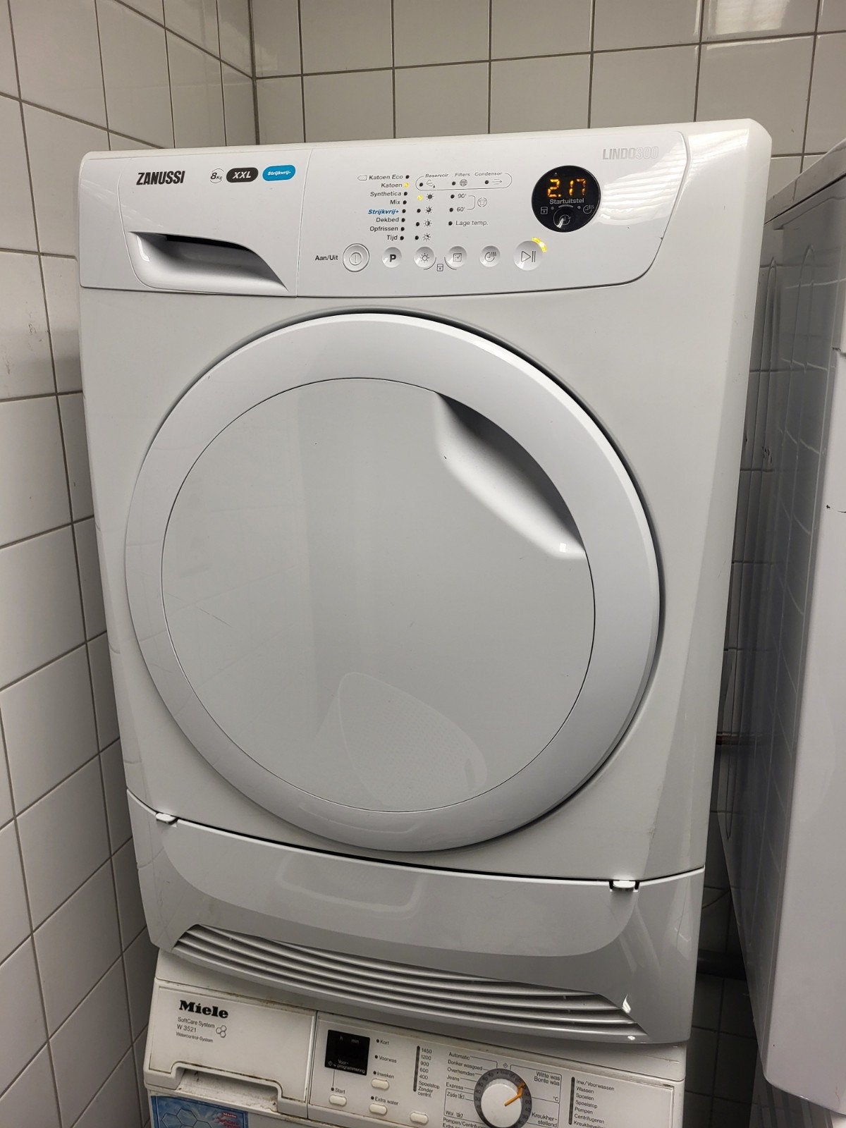 Zanussi Lindo 300 wasdroger 8kg, Witgoed en Apparatuur, Ophalen, 6 tot 8 kg, Gebruikt, Voorlader