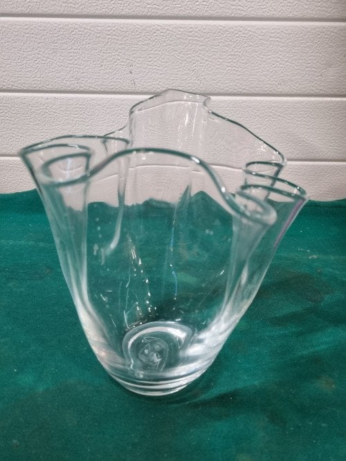 waaier vaas van glas golvend, Ophalen of Verzenden
