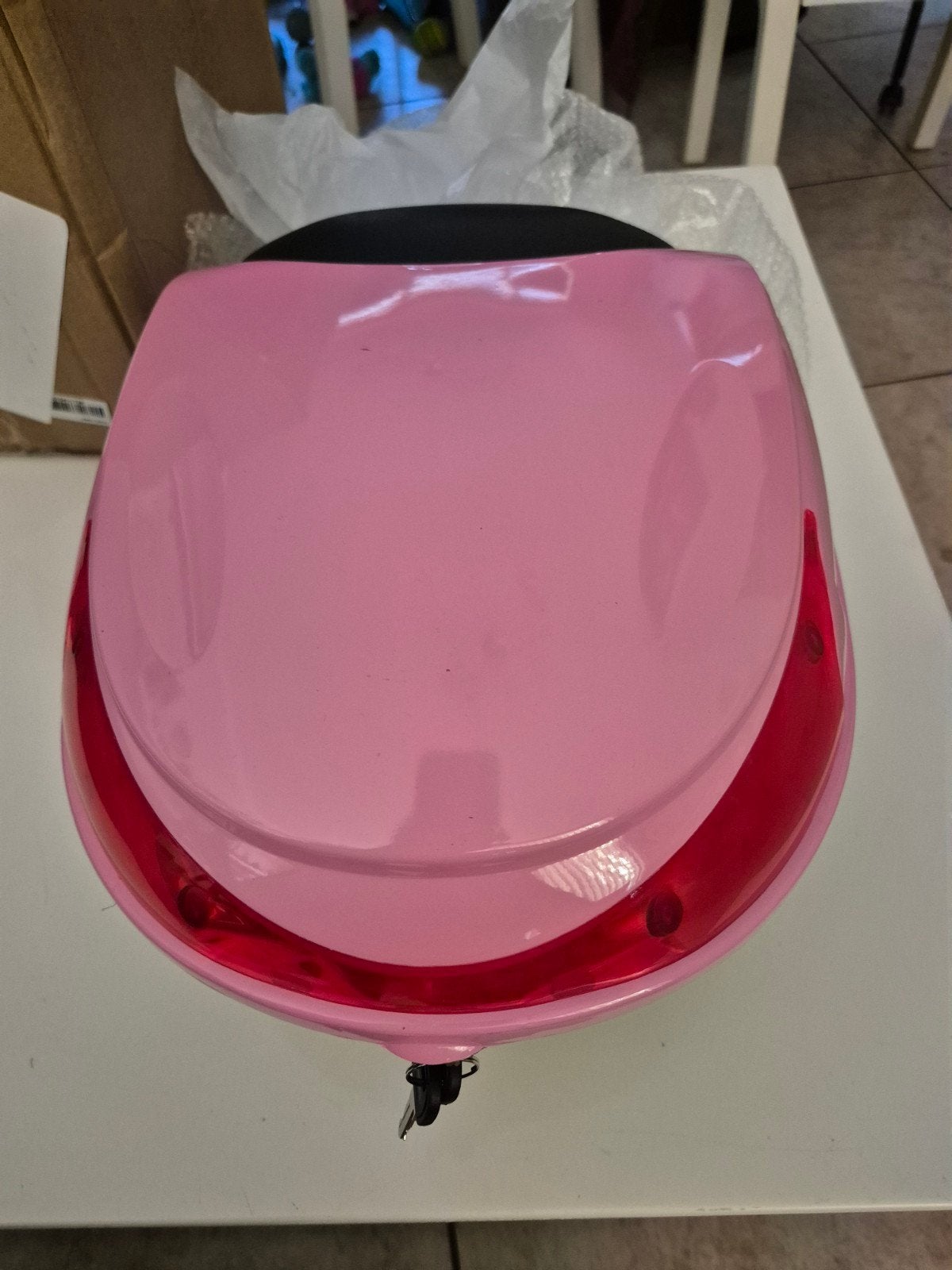 Leuke roze topkoffer voor fiets of scooter (klein), Ophalen of Verzenden, Nieuw, Koffer, Onbekend