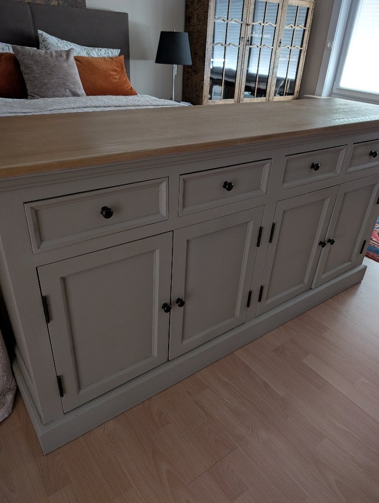 Buffetkast met massief eiken houten blad, Huis en Inrichting, Kasten | Buffetkasten, Gebruikt, Minder dan 100 cm, 25 tot 50 cm