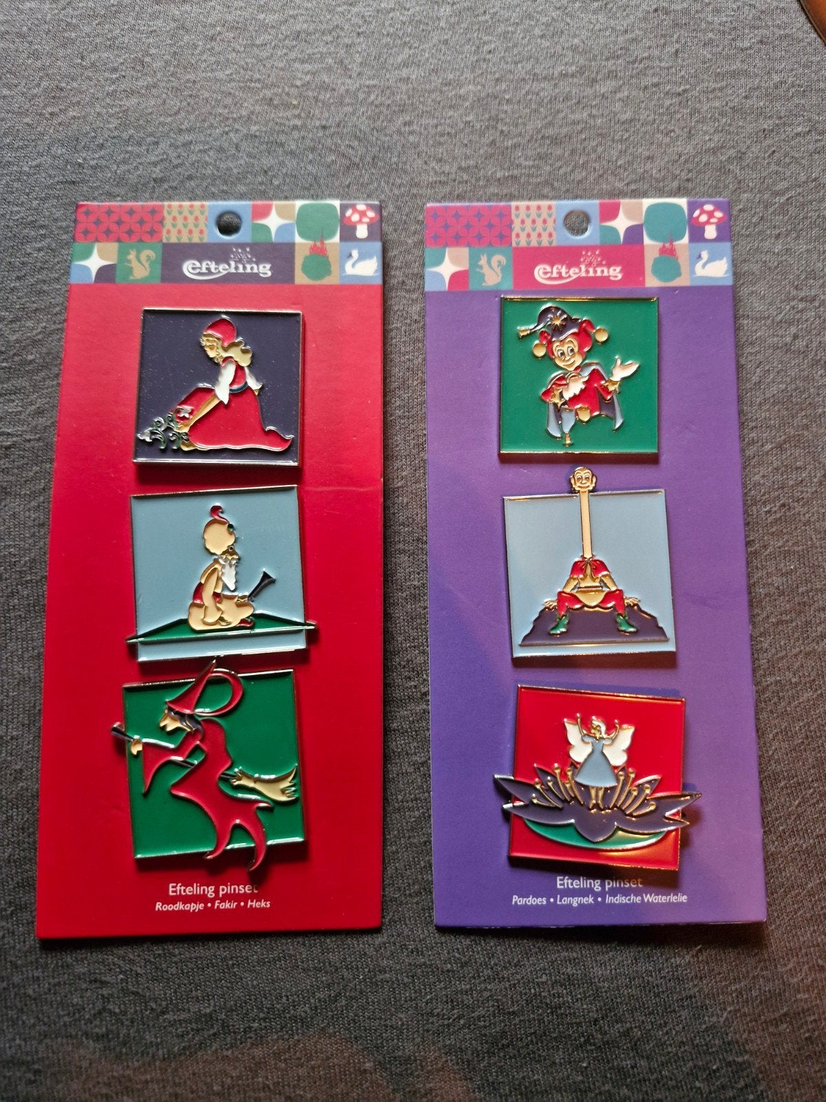 Efteling pins geometrie set, Verzamelen, Efteling, Verzenden, Nieuw, Button of Speldje