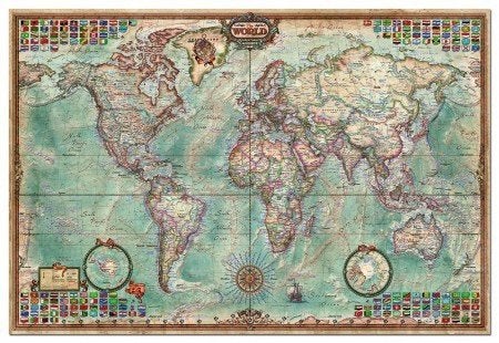Educa - Antieke Wereldkaart - 4000 stukjee, Ophalen of Verzenden, Meer dan 1500 stukjes, Nieuw, Legpuzzel
