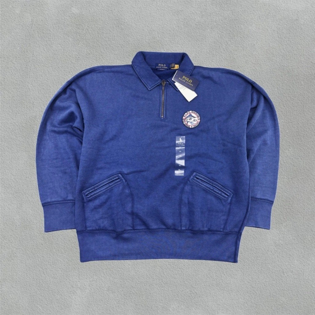 (641) Blauw Ralph Lauren Half Zip - Heren XL, Blauw, Ralph Lauren, Ophalen of Verzenden, Revaleur