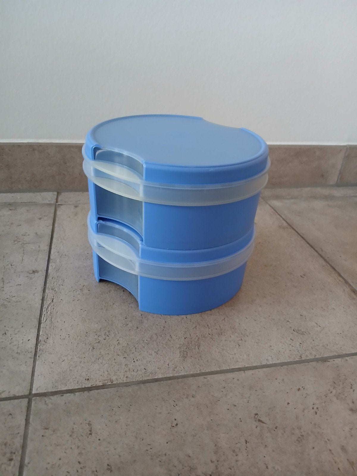Tupperware koektrommel, zoetdoos, vensterdoos/bus, koekdoos, Luchtdicht, Blauw, Overige typen, Ophalen of Verzenden