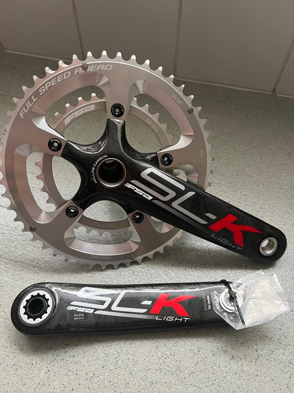 FSA SL-K Light Crankstel - Carbon Racefiets Crankset, Crankstel of Pedalen, Ophalen of Verzenden, Zo goed als nieuw, Racefiets