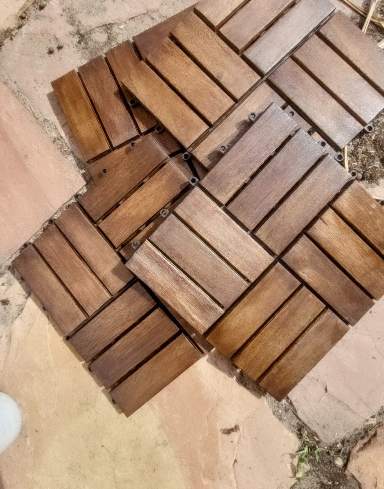 40 houten terrastegels - vlondertegels - 31x31 cm - 3,5 m2, Tuin en Terras, Ophalen, Gebruikt, Hout