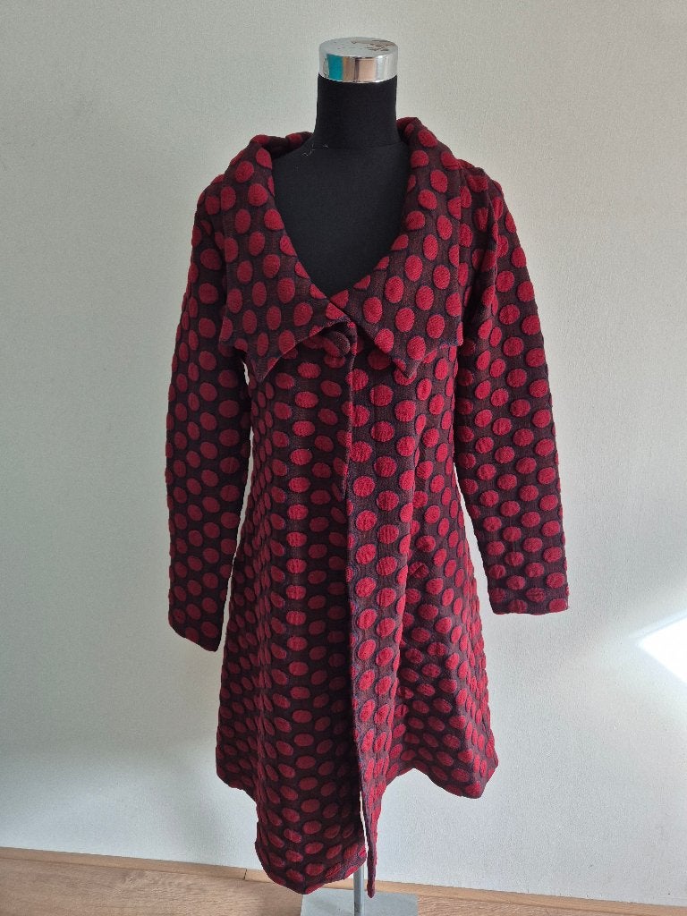 Jas10 - Donkerrood Heart vest-jas maat L (1), Ophalen of Verzenden, Zo goed als nieuw, Maat 38/40 (M), Rood