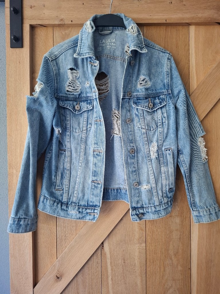 Spijkerjas, Ophalen of Verzenden, Zo goed als nieuw, Maat 34 (XS) of kleiner, Blauw
