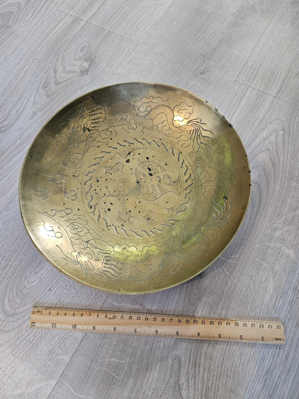 Te ruil: koperen Japanse schaal, handgemaakt, Antiek en Kunst, Ophalen of Verzenden, Koper