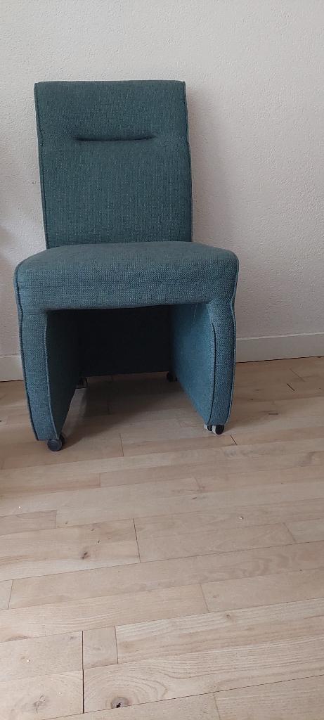 Zes stoelen voor bij de eettafel, Ophalen, Gebruikt, Blauw, Stof