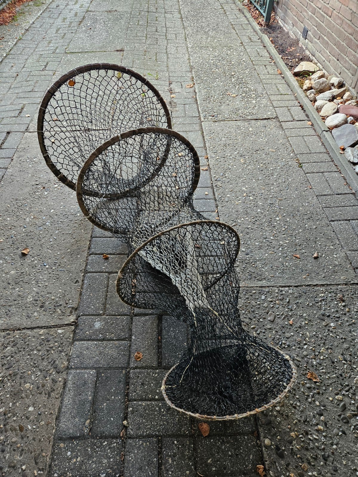 2x Visnetten / Fuiken, Ophalen, Gebruikt, Net of Fuik