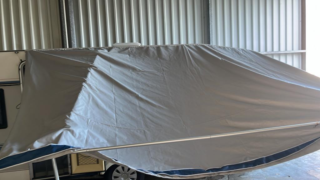 Caravan luifel omloopmaat 400cm inclusief stokken, Caravans en Kamperen, Caravan accessoires, Ophalen of Verzenden, Gebruikt