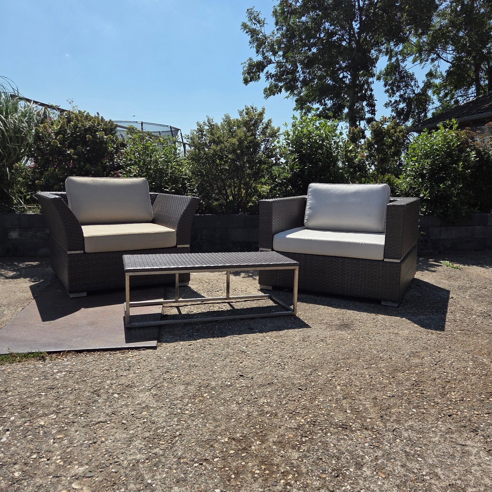 Bert Plantagie Wicker Loungeset met Salontafel, Gebruikt, Bijzettafel, Loungeset, Wicker