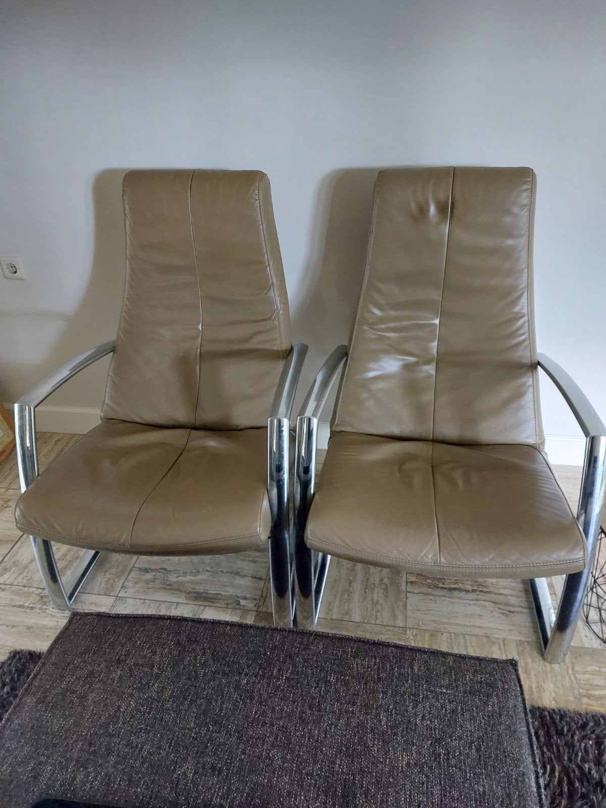 Leren stoelen van Topform, Huis en Inrichting, Stoelen, Ophalen of Verzenden, Gebruikt, Twee