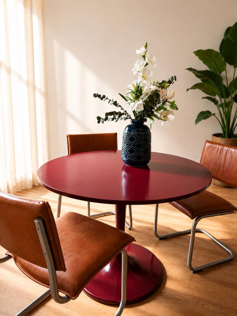 Bordeaux rode eettafel, Huis en Inrichting, Tafels | Eettafels, Gebruikt, 50 tot 100 cm, Rechthoekig, Ophalen of Verzenden