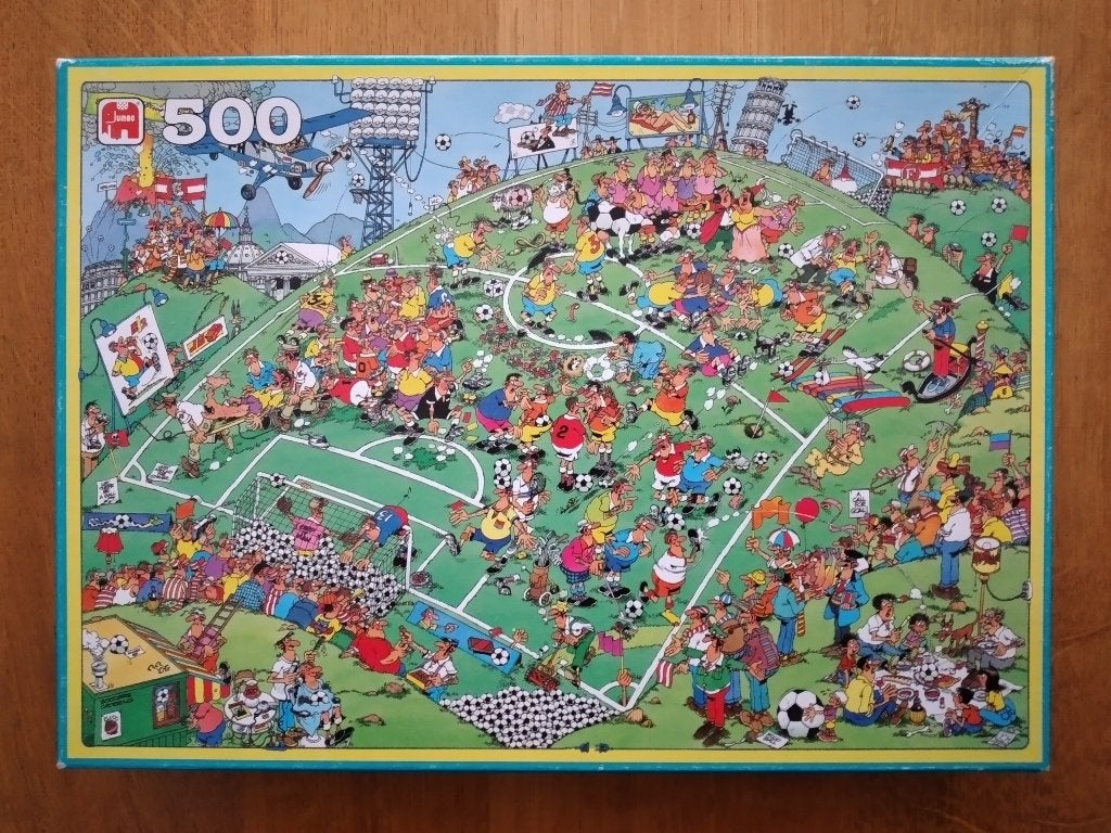 Puzzel - Jan van Haasteren Oude Puzzel Voetbal, Ophalen of Verzenden, 500 t/m 1500 stukjes, Zo goed als nieuw